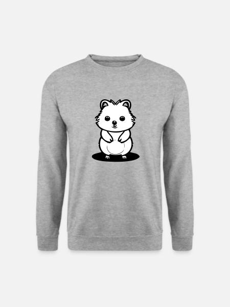 Quokka in cartoon stem - Unisex Sweatshirt - salt & pepper