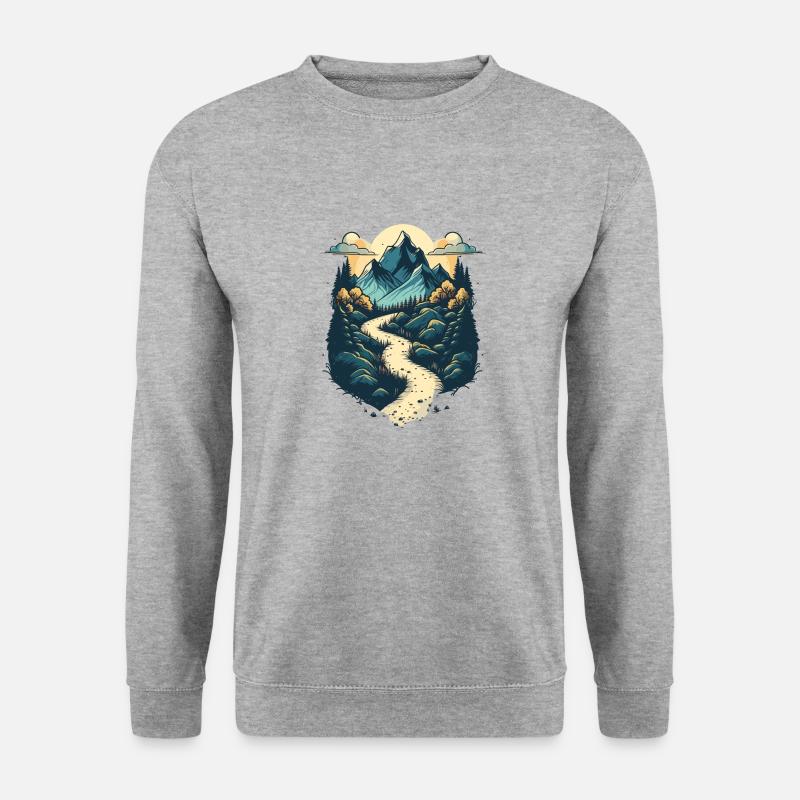 Berge Wandern Gebirge Klettern Wanderlust - Unisex Pullover - Weißgrau meliert