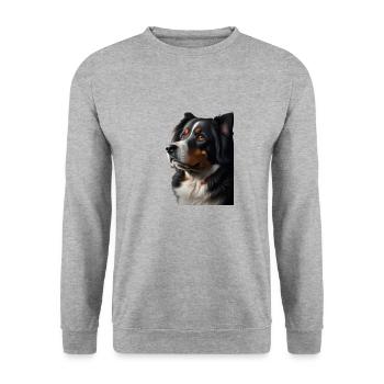 Dog - Unisex Pullover - Weißgrau meliert - Vorne - Alina (178cm) & Michal (187cm)