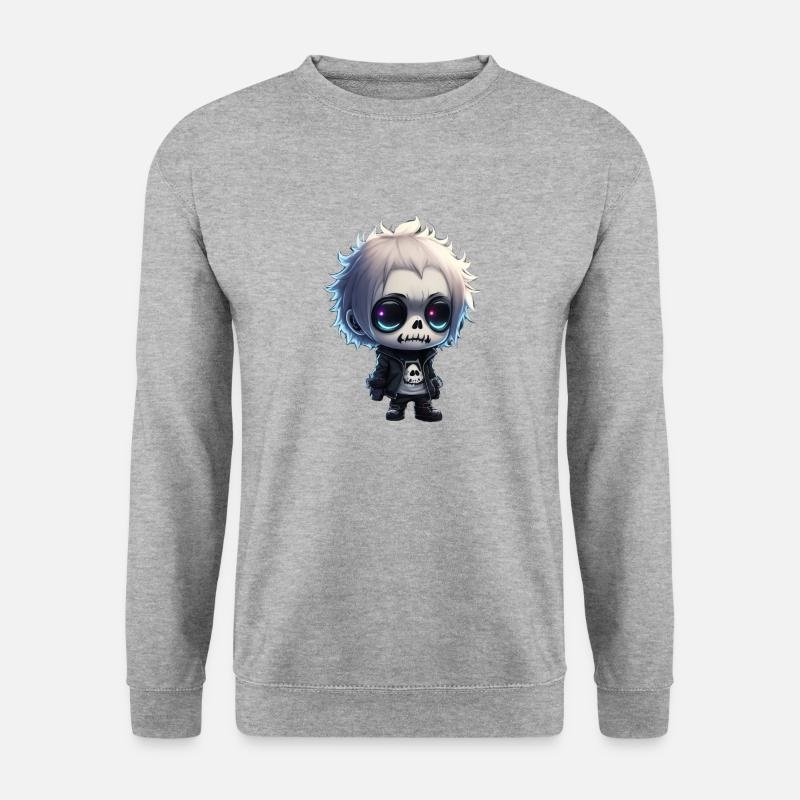 Little cool Skeleton - Unisex Pullover - Weißgrau meliert