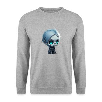 Vampire Skeleton - Unisex Sweatshirt - salt & pepper - Front - Alina (178cm) & Michal (187cm)