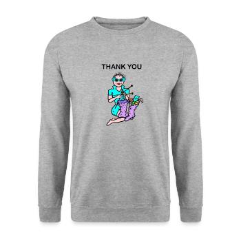 Money - Unisex Sweatshirt - salt & pepper - Front - Alina (178cm) & Michal (187cm)