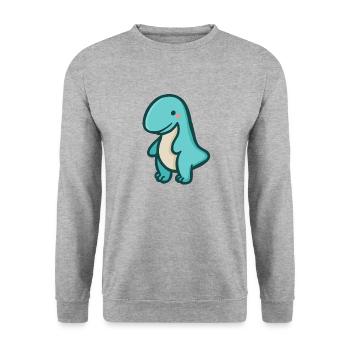 hugadino T-Rex, dino, cute dinosaur - Unisex Sweatshirt - salt & pepper - Front - Alina (178cm) & Michal (187cm)