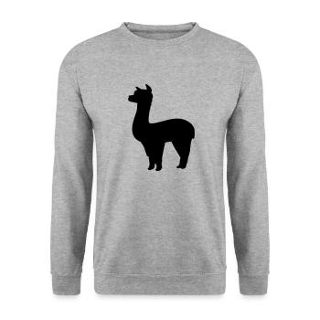 Alpaca Lama - Unisex Sweatshirt - salt & pepper - Front - Alina (178cm) & Michal (187cm)