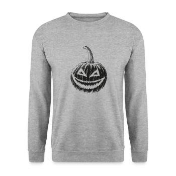 Kürbis - Unisex Pullover - Weißgrau meliert - Vorne - Alina (178cm) & Michal (187cm)