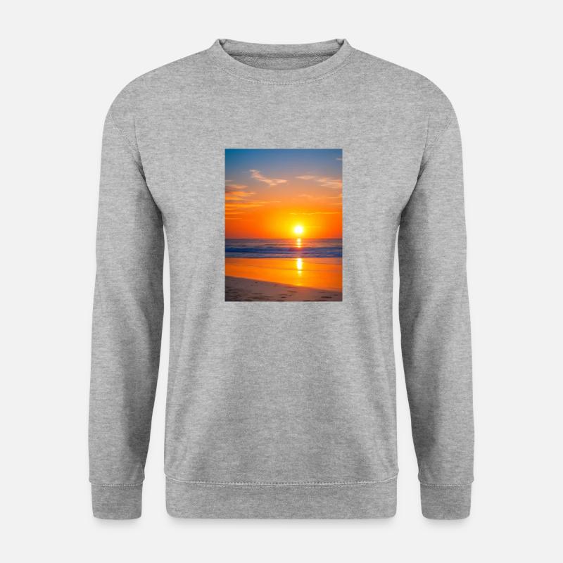 Plage au coucher du soleil - Sweat-shirt Unisexe - gris chiné