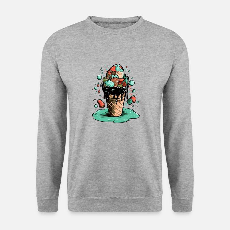 Multi-taste ice cream cone - Unisex Sweatshirt - salt & pepper