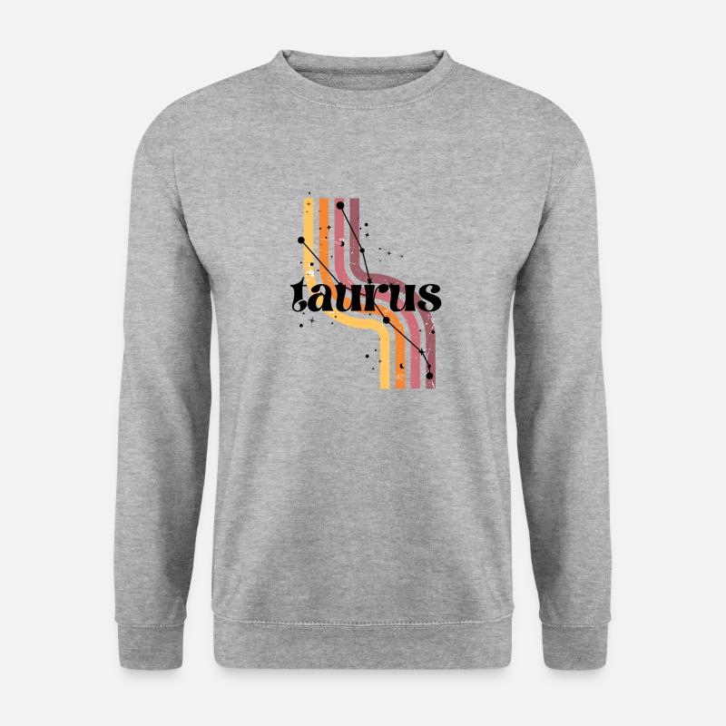 Stier Retro-Horoskop - Unisex Pullover - Weißgrau meliert