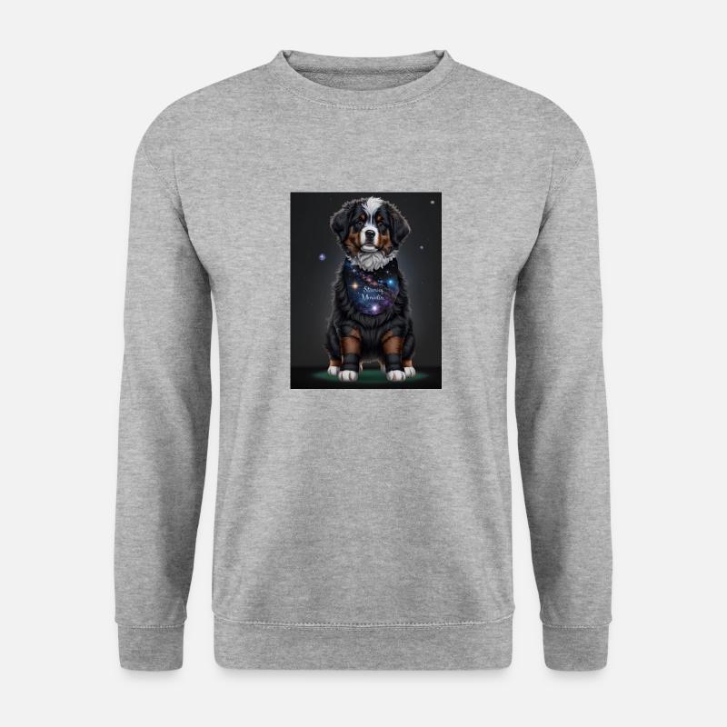 Berner Sennenhund Welpe - Unisex Pullover - Weißgrau meliert