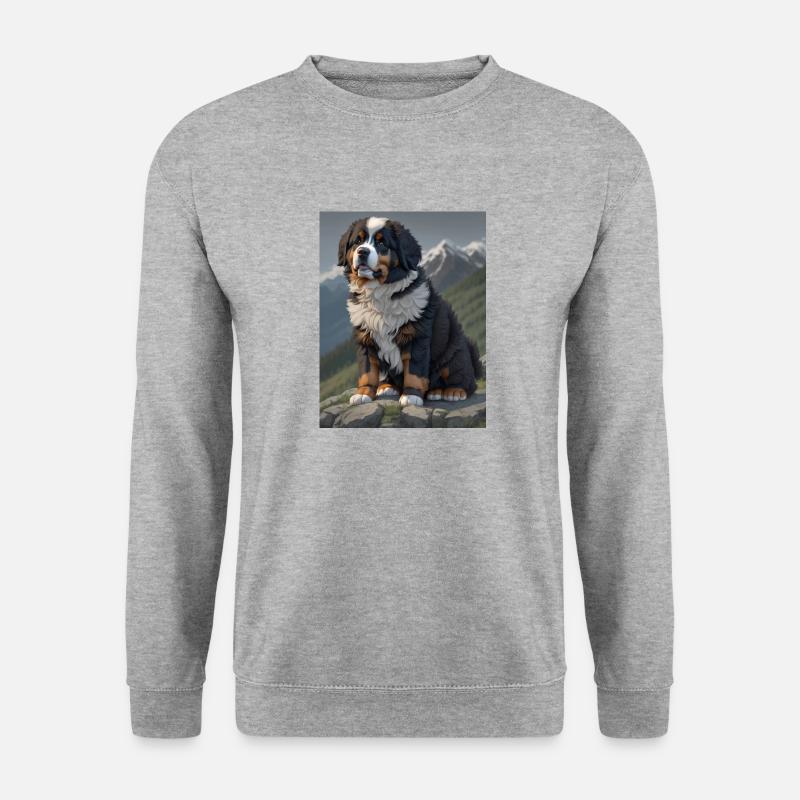 Berner Sennenhund - Unisex Pullover - Weißgrau meliert