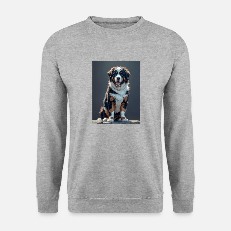 Berner Sennenhund - Unisex Pullover - Weißgrau meliert