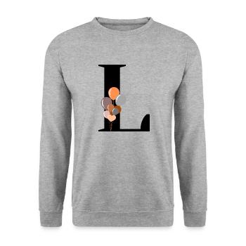Letter l birthday balloon - Unisex Sweatshirt - salt & pepper - Front - Alina (178cm) & Michal (187cm)