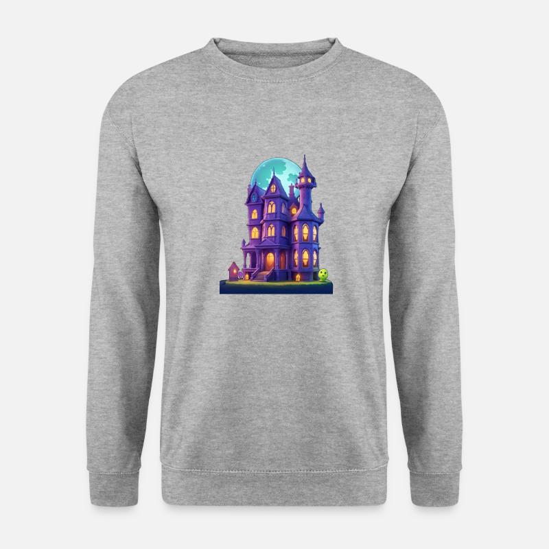 Gruselhaus - Unisex Pullover - Weißgrau meliert