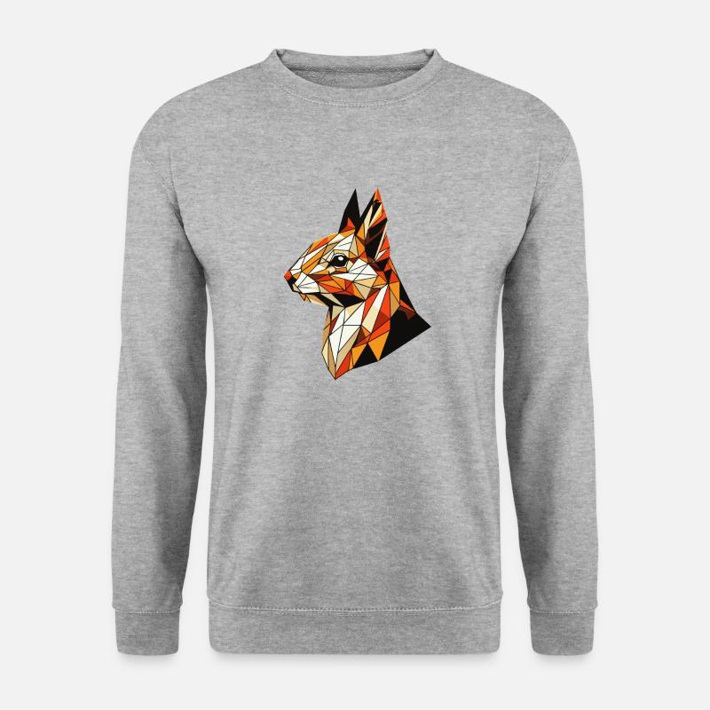 Squirrel Illustration Triangles Geometric - Unisex Sweatshirt - salt & pepper