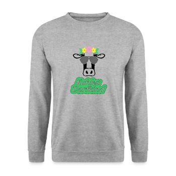 Kuhles Dorfkind - Unisex Pullover - Weißgrau meliert - Vorne - Alina (178cm) & Michal (187cm)