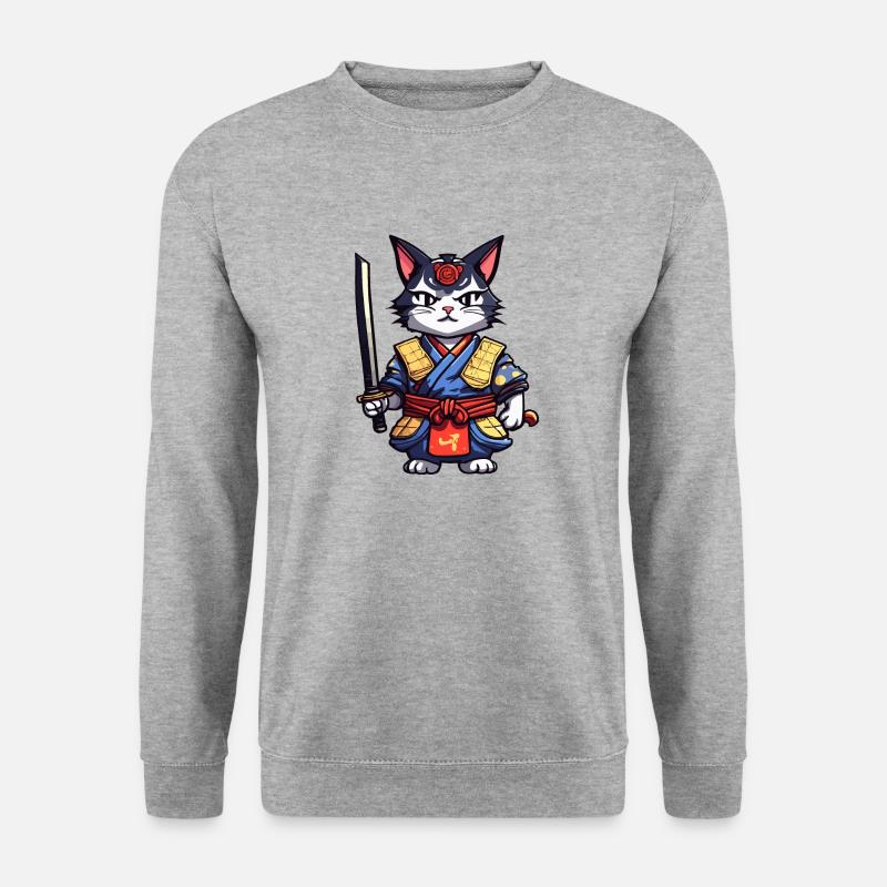 Samurai Cat #11 - Unisex Sweatshirt - salt & pepper