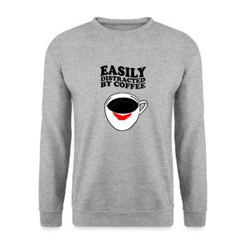 Easily Distracted By Coffee Coffee Lipstick - Unisex Sweatshirt - salt & pepper - Front - Alina (178cm) & Michal (187cm)