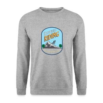 Downhilll Riding Design - Unisex Sweatshirt - salt & pepper - Front - Alina (178cm) & Michal (187cm)