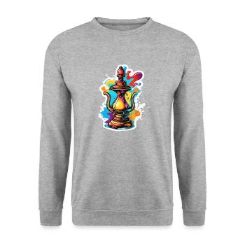 Lampe Magique / Souhaits /Orient / Miracle / Génie - Sweat-shirt Unisexe - gris chiné - Devant - Alina (178cm) & Michal (187cm)