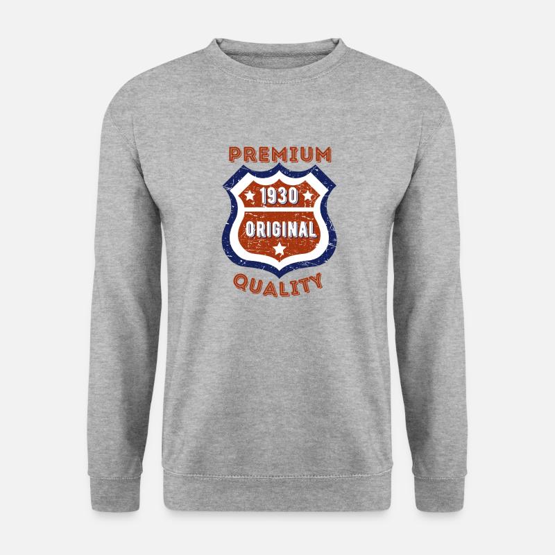 Premium-Qualität 1930 - Unisex Pullover - Weißgrau meliert