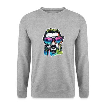 Lunettes de soleil / Homme / Forêt / Portrait / Guy - Sweat-shirt Unisexe - gris chiné - Devant - Alina (178cm) & Michal (187cm)