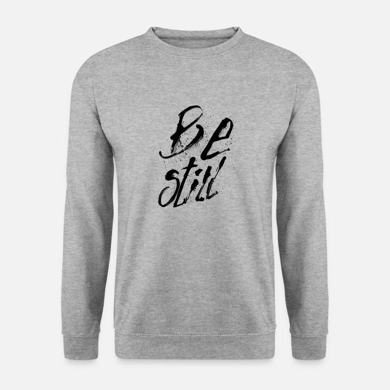 be still schwarz - Unisex Pullover - Weißgrau meliert