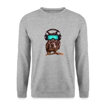 Owl_ 03 - Unisex Sweatshirt - salt & pepper - Front - Alina (178cm) & Michal (187cm)