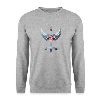 Love Sword - Fight for Love - Unisex Sweatshirt - salt & pepper - Front - Alina (178cm) & Michal (187cm)