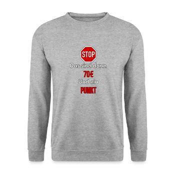 Meme That's 70€ and one point - ApriNoeScor - Unisex Sweatshirt - salt & pepper - Front - Alina (178cm) & Michal (187cm)
