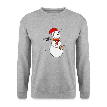 Lustiger Spruch Witzig Humor Geschenkidee - Unisex Pullover - Weißgrau meliert - Vorne - Alina (178cm) & Michal (187cm)