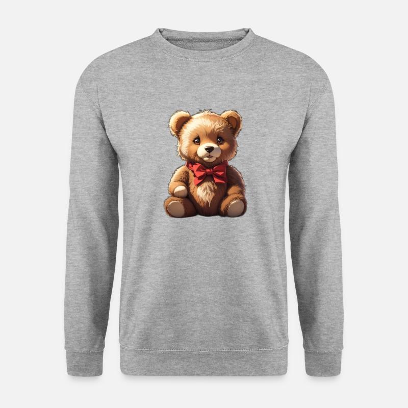 Teddybär - Unisex Pullover - Weißgrau meliert