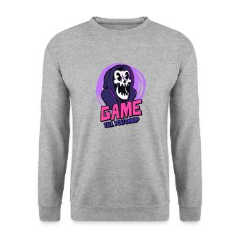 Game Till You Drop - Unisex Sweatshirt - salt & pepper - Front - Alina (178cm) & Michal (187cm)