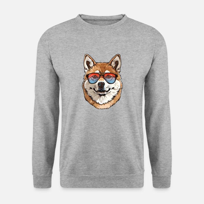 Akita Sonnenbrille - Unisex Pullover - Weißgrau meliert