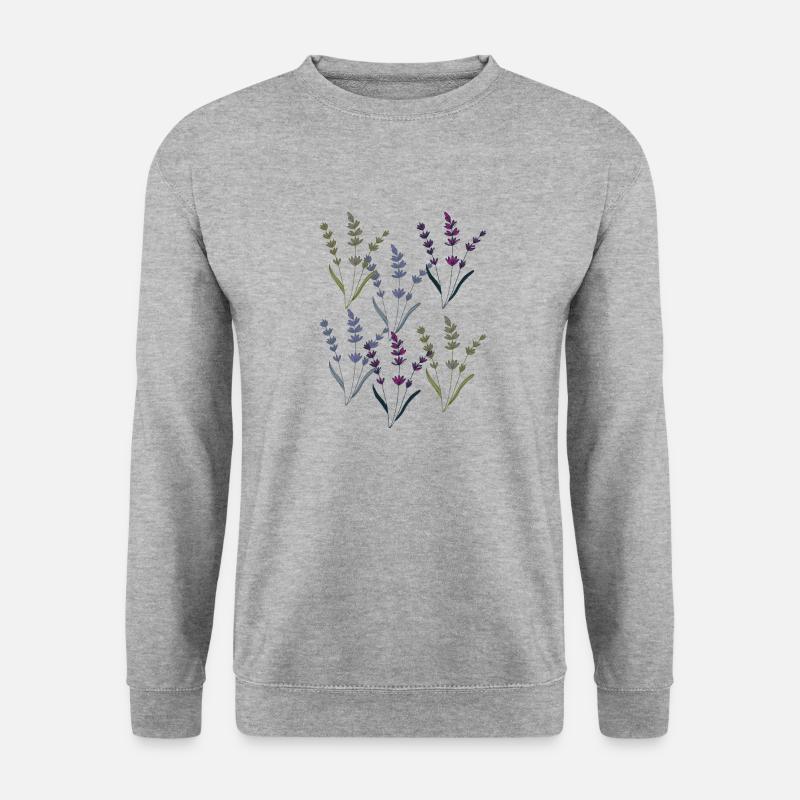 lavendel - Unisex Pullover - Weißgrau meliert