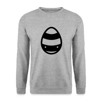Egg - Unisex Sweatshirt - salt & pepper - Front - Alina (178cm) & Michal (187cm)