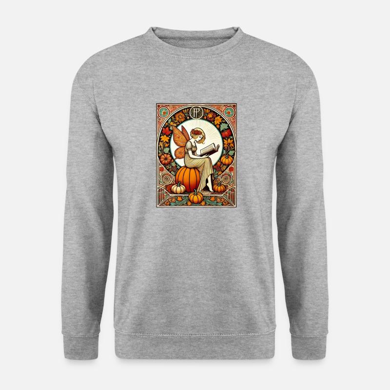 Herbstfee lesen - Unisex Pullover - Weißgrau meliert
