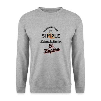 Simple Dude - Rugby and Aperitif - Unisex Sweatshirt - salt & pepper - Front - Alina (178cm) & Michal (187cm)