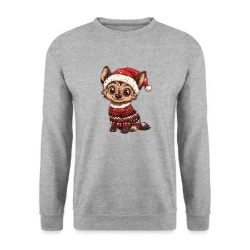 Noël de la hyène - Sweat-shirt Unisexe - gris chiné - Devant - Alina (178cm) & Michal (187cm)