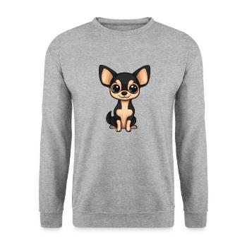 Chihuahua Dog Comic Baby - Unisex Sweatshirt - salt & pepper - Front - Alina (178cm) & Michal (187cm)