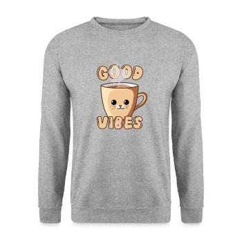 Tasse pour chat mignon - Sweat-shirt Unisexe - gris chiné - Devant - Alina (178cm) & Michal (187cm)