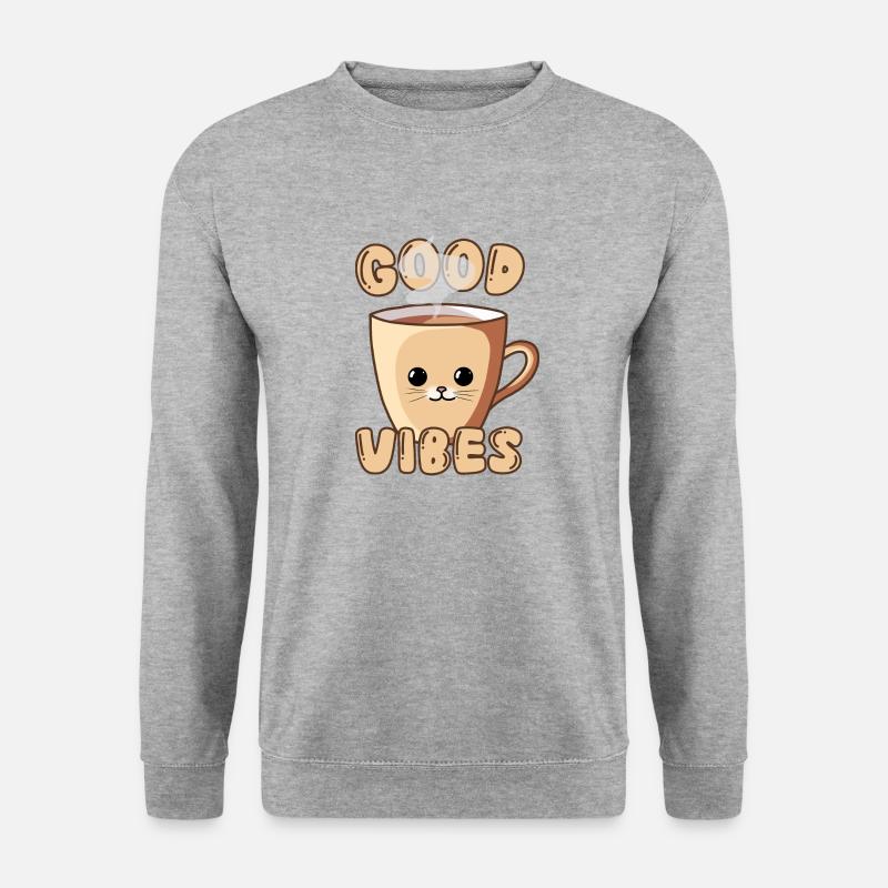 Cute Cat Cup - Unisex Pullover - Weißgrau meliert