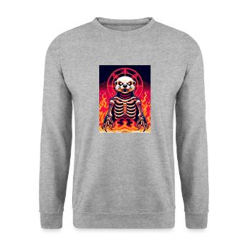 Evil Otter - Unisex Pullover - Weißgrau meliert - Vorne - Alina (178cm) & Michal (187cm)