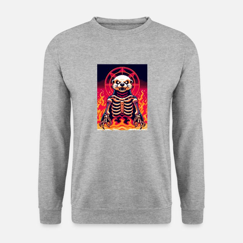 Evil Otter - Unisex Pullover - Weißgrau meliert