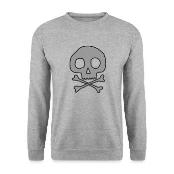 Crâne et os - Sweat-shirt Unisexe - gris chiné - Devant - Alina (178cm) & Michal (187cm)