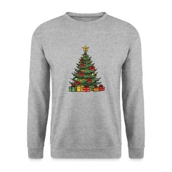 Sapin Noël - Sweat-shirt Unisexe - gris chiné - Devant - Alina (178cm) & Michal (187cm)