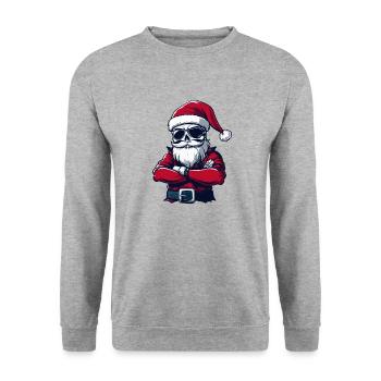 Santa Claus Skull - Unisex Sweatshirt - salt & pepper - Front - Alina (178cm) & Michal (187cm)
