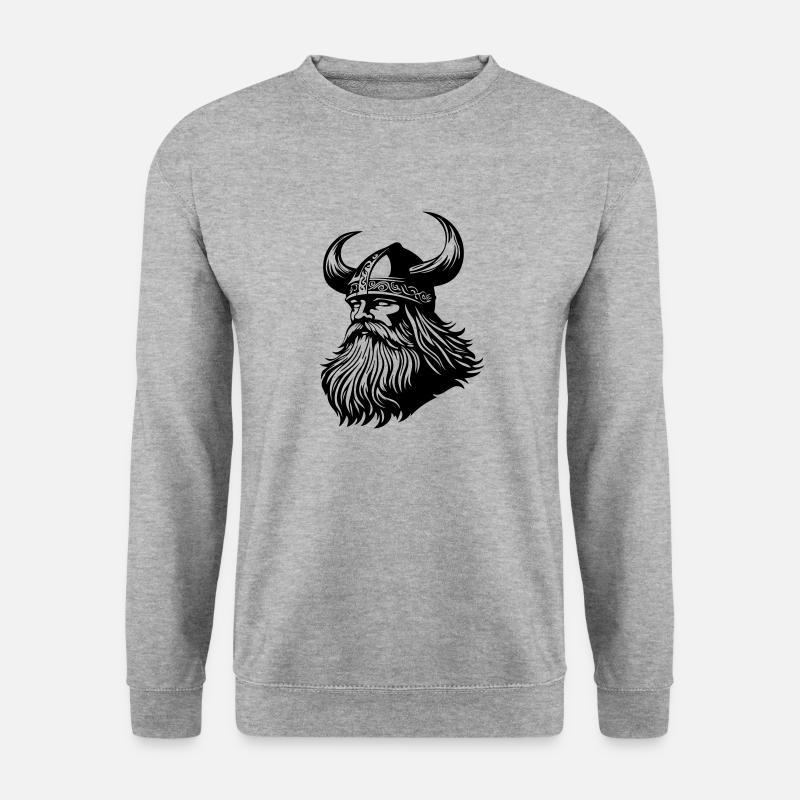 Wikinger Krieger Odin - Unisex Pullover - Weißgrau meliert