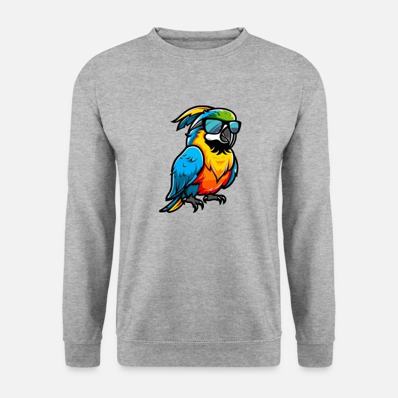 Papagai Comic Cool - Unisex Pullover - Weißgrau meliert