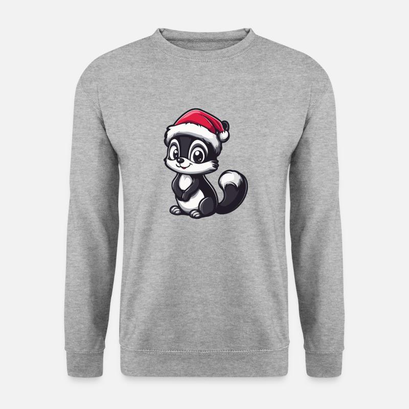 Stinktier Weihnachten - Unisex Pullover - Weißgrau meliert