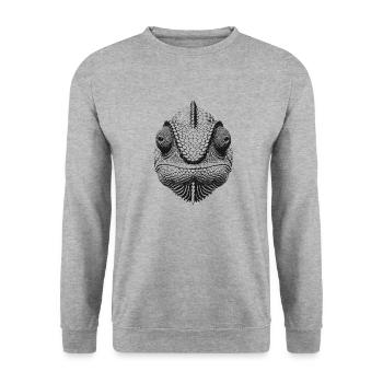 Caméléon - Sweat-shirt Unisexe - gris chiné - Devant - Alina (178cm) & Michal (187cm)